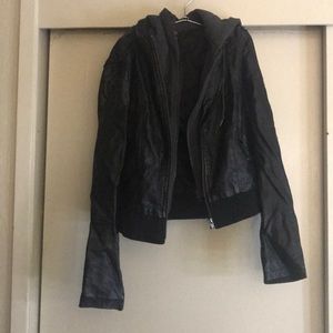 Black leather jacket